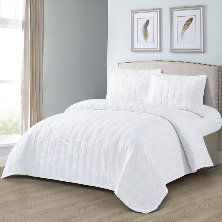طقم شرشف جوبلن 3 قطع 160*220 SKY GEOTESS WHITE TWIN