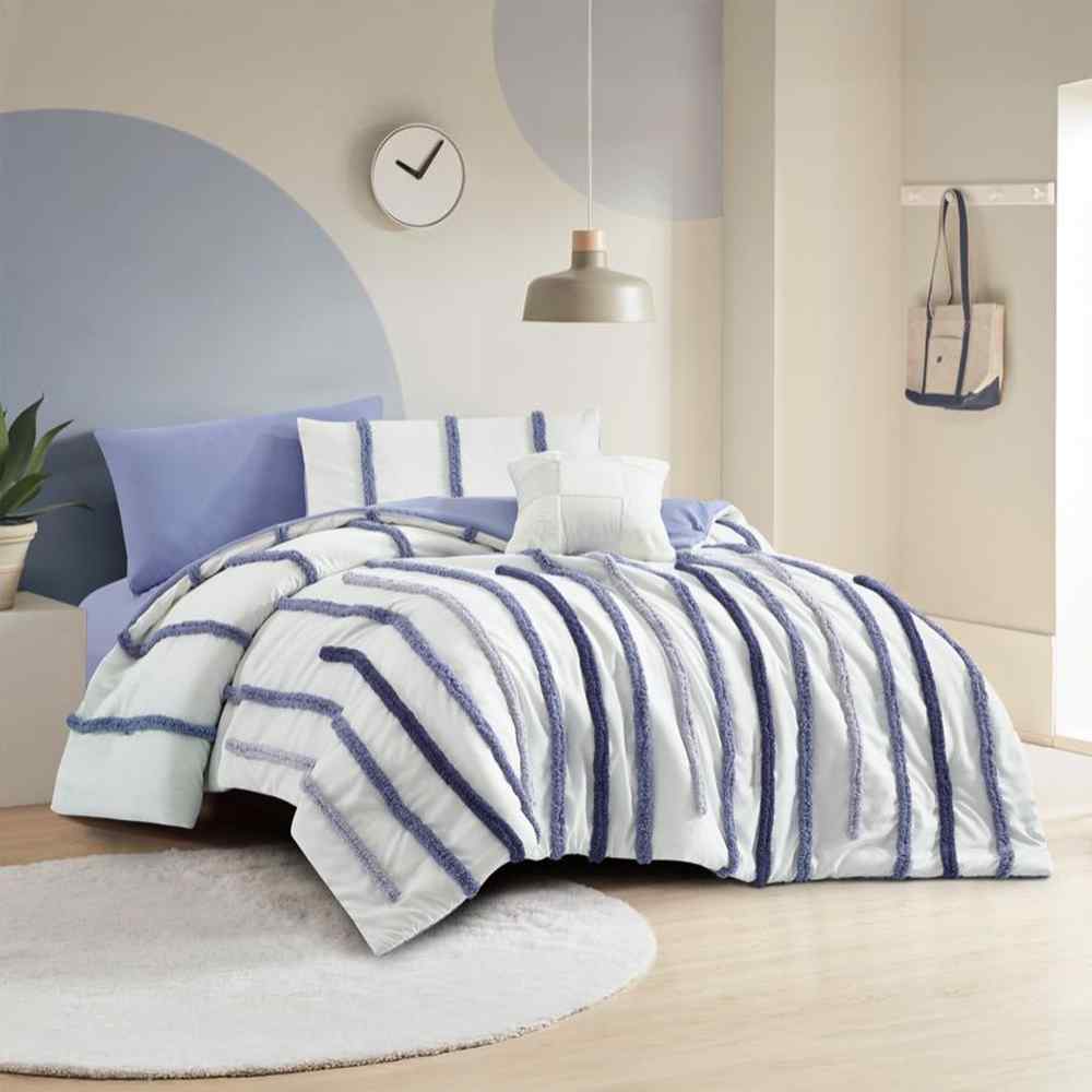 طقم غطاء تخت ميكروفايبر 5 قطع kids zone elton blue