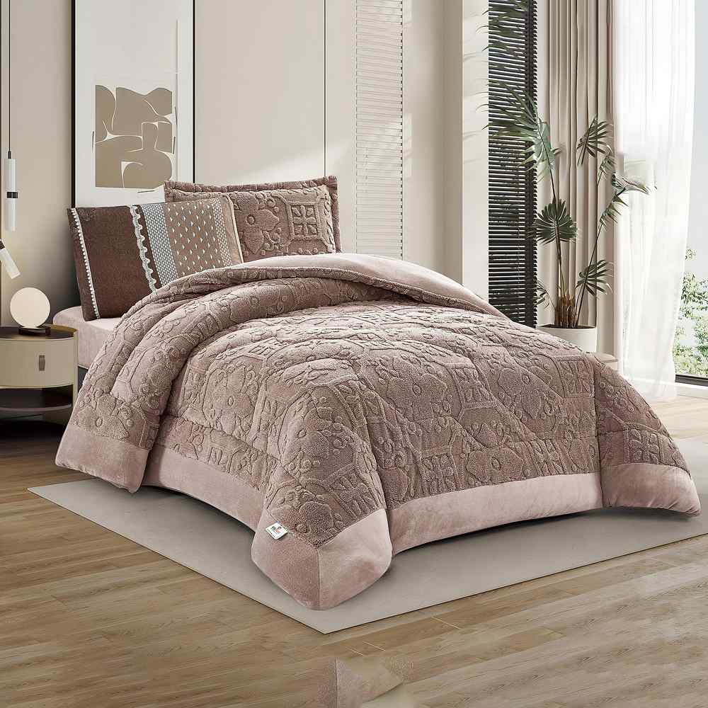 مفرش شتوي مفرد+  موكا  lux