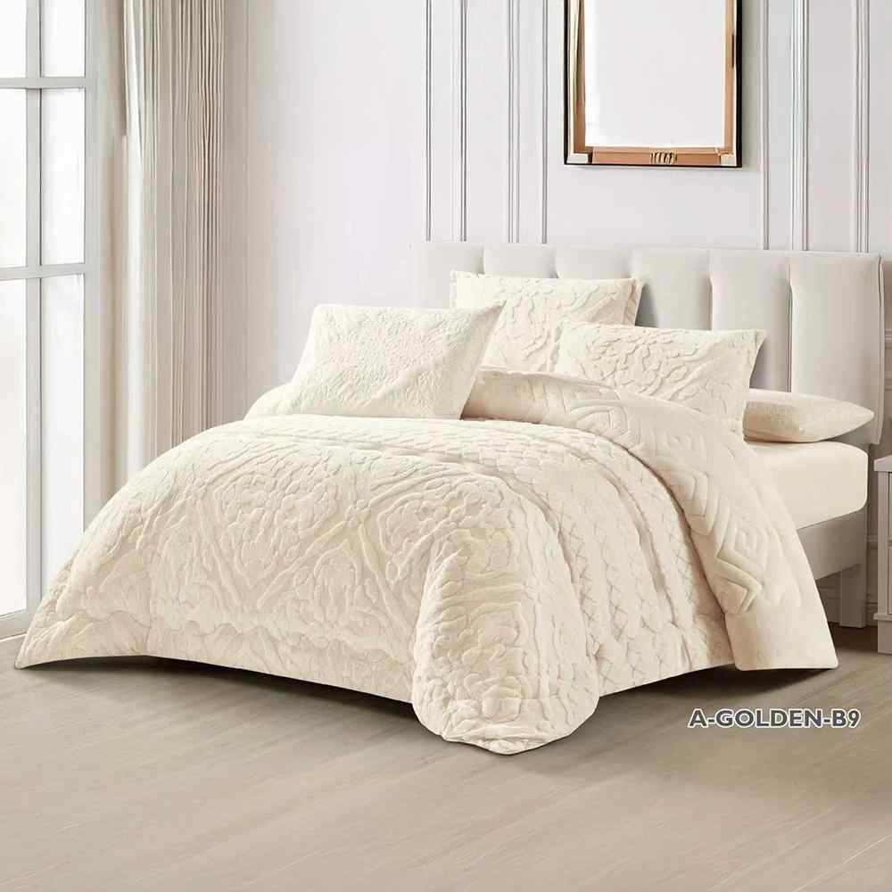 طقم لحاف جولدن B9 كريم مجوز تدي