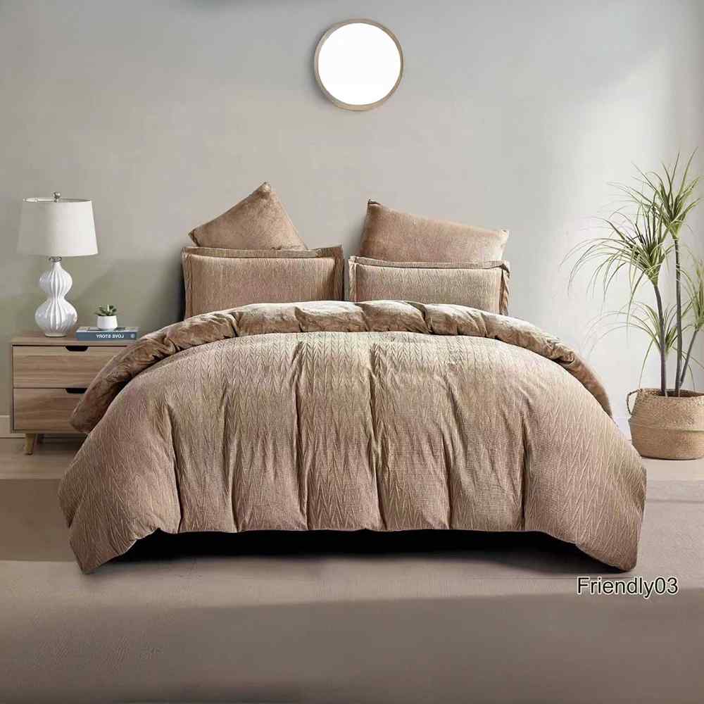 طقم مفرش مجوز شتوي FRINDLY 03 موكا