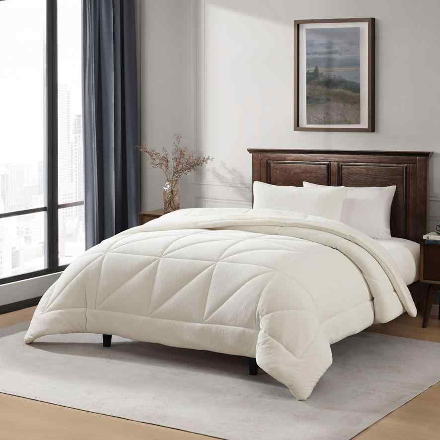 طقم جاكار فلانيل مفرد SNUG WHITE