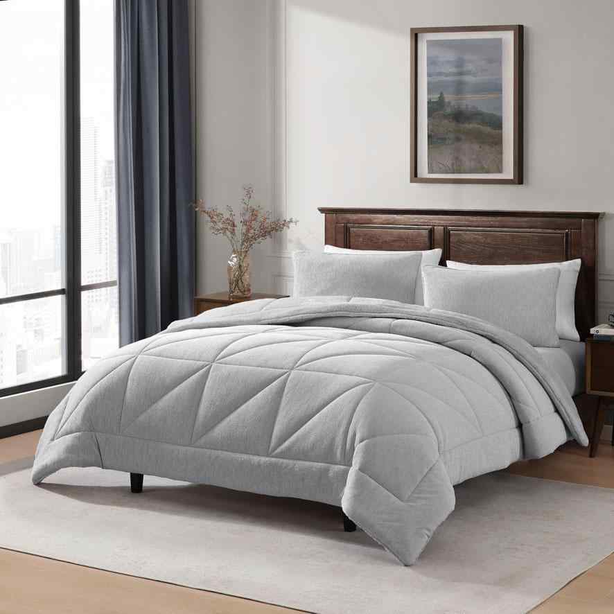 طقم جاكار فلانيل مفرد SNUG SILVER