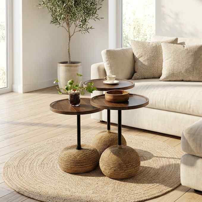 طقم سكملات 3 قطع قش