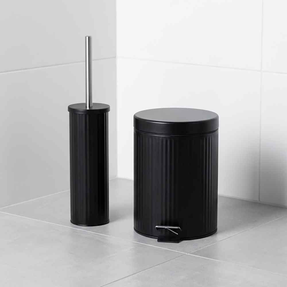 سطل قمامة 5 لتر + فرشاة ستريب اسود