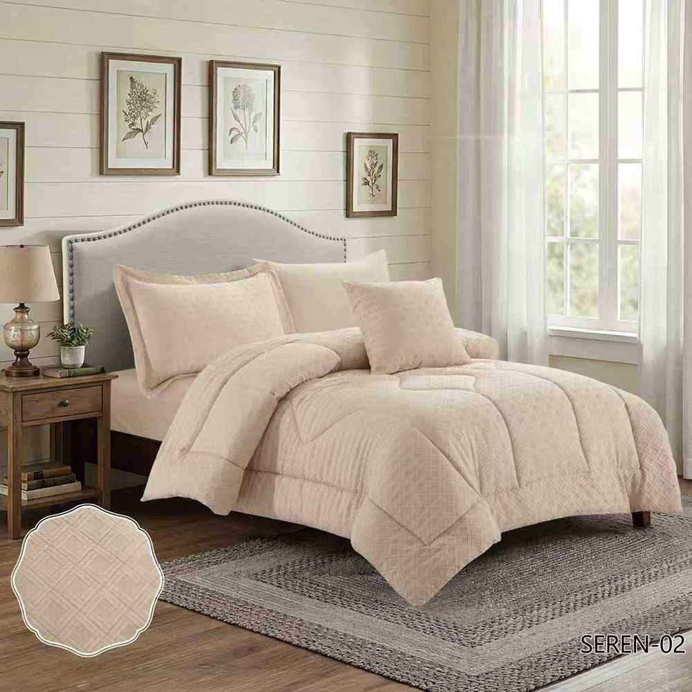 طقم لحاف مفرد 5 قطع سيرين 02 طحيني