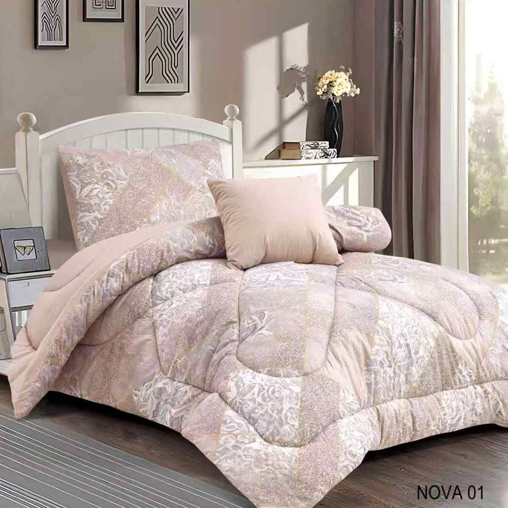 طقم لحاف مفرد 4 قطع نوفا معرق 01 - موف