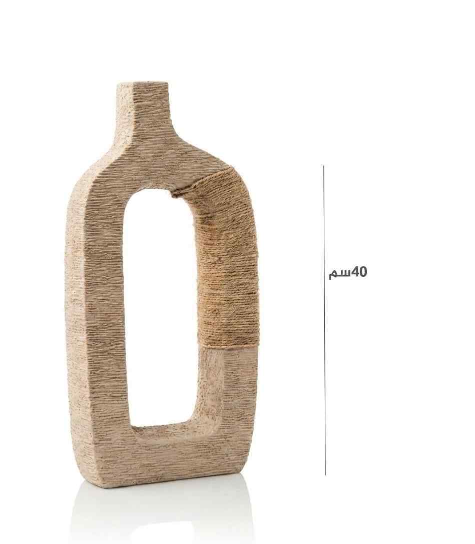 فاز فخار عنق طويل بني حبل 40 سم P-32