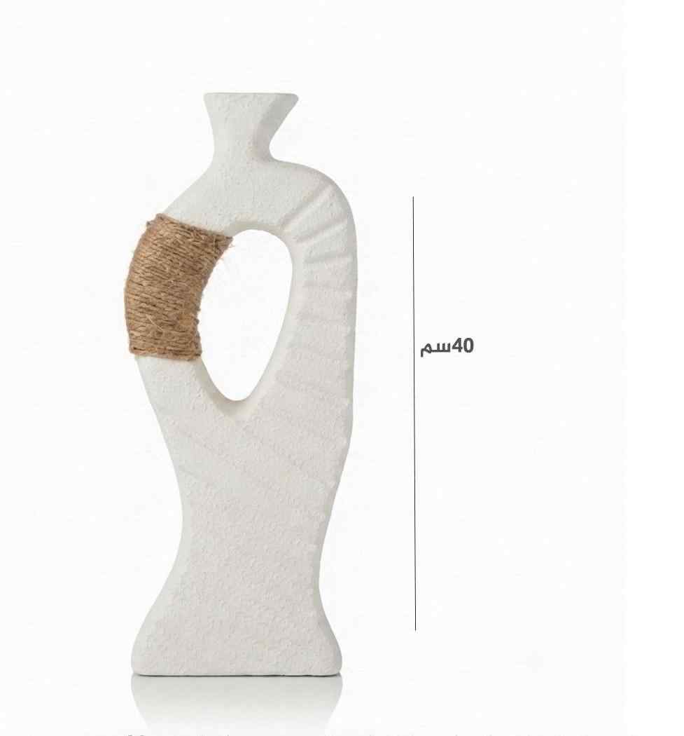 فاز فخار عنق طويل ابيض 40 سم P-29